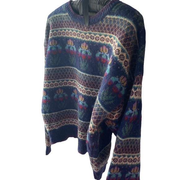 Robert Scott Ltd. Fair Isle Sweater Crew Neck Vintage 100% Wool Size 40 EUC - Picture 7 of 7